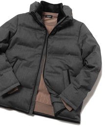 MEN'S BIGI | マイクロブロックチェック ボリュームネックダウンジャケット(ダウンジャケット/コート)