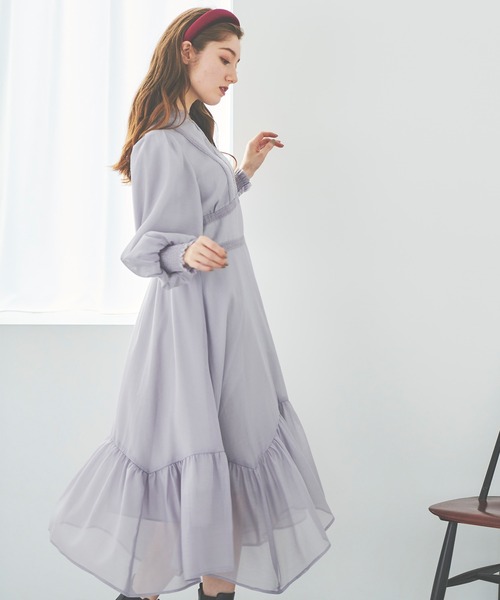 31 Sons de mode（トランテアン　ソン　ドゥ　モード）の「レース切替シアーワンピース（ワンピース・レディース・ベージュ/ラベンダー・38/36）」の11枚目の写真