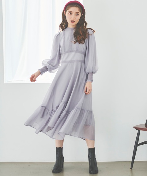 31 Sons de mode（トランテアン　ソン　ドゥ　モード）の「レース切替シアーワンピース（ワンピース・レディース・ベージュ/ラベンダー・38/36）」の13枚目の写真