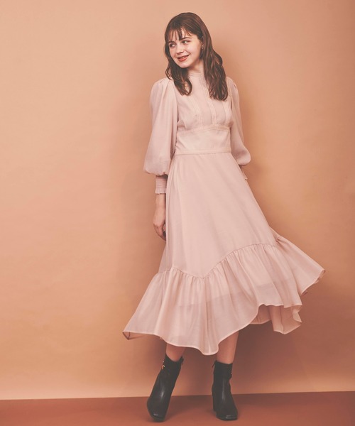 31 Sons de mode（トランテアン　ソン　ドゥ　モード）の「レース切替シアーワンピース（ワンピース・レディース・ベージュ/ラベンダー・38/36）」の3枚目の写真