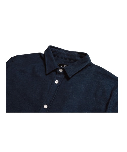 SURREAL（シュルリアル）の「【SURREAL/シュルリアル】Dante_Small Collar Flannel L/S Shirt（シャツ/ブラウス・メンズ・ホワイト/ネイビー・LARGE/X-LARGE）」の4枚目の写真