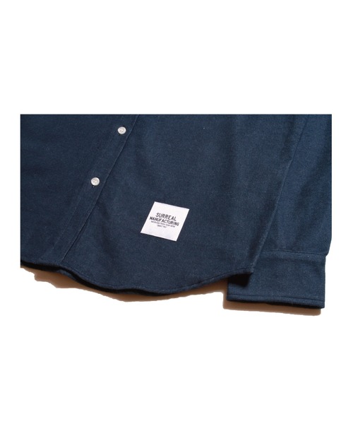 SURREAL（シュルリアル）の「【SURREAL/シュルリアル】Dante_Small Collar Flannel L/S Shirt（シャツ/ブラウス・メンズ・ホワイト/ネイビー・LARGE/X-LARGE）」の6枚目の写真
