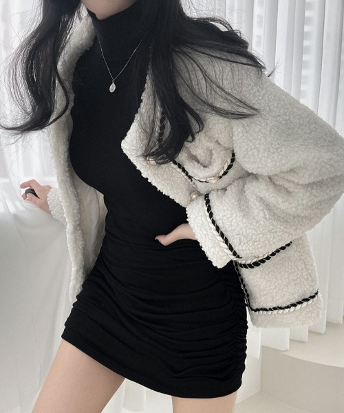BEIDELLI（ベイデリー）の「[BELLIDE MADE] グレースツイードパーボタンジャケット（ノーカラージャケット・レディース・アイボリー/ブラック・FREE）」の18枚目の写真