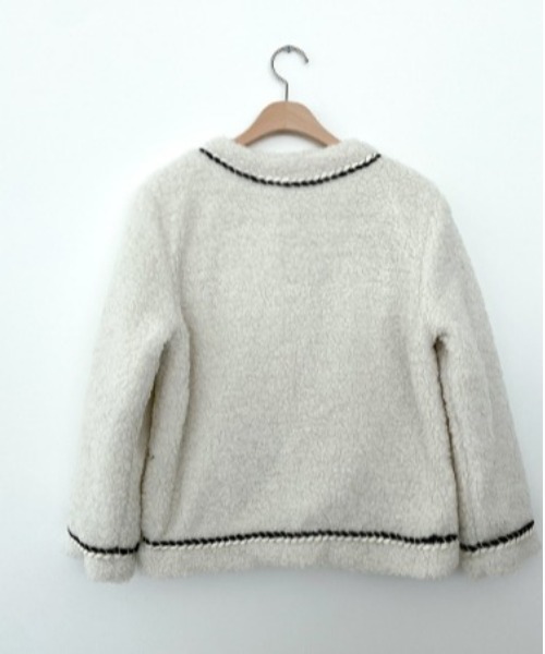 BEIDELLI（ベイデリー）の「[BELLIDE MADE] グレースツイードパーボタンジャケット（ノーカラージャケット・レディース・アイボリー/ブラック・FREE）」の8枚目の写真