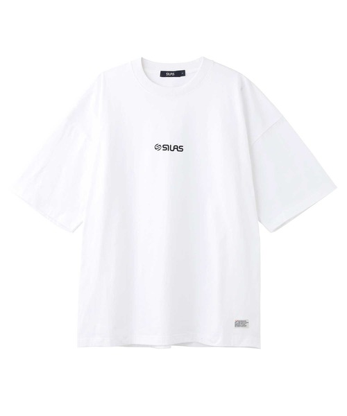 SILAS（サイラス）の「BASIC FRONT LOGO S/S TEE サイラスベーシックフロントロゴ半袖Tシャツ/刺繍　オーバーサイズ（Tシャツ/カットソー・メンズ・ネイビー/ホワイト/ブラック/チャコールグレー/ライトブルー/グリーン・X-LARGE/MEDIUM/LARGE）」の2枚目の写真