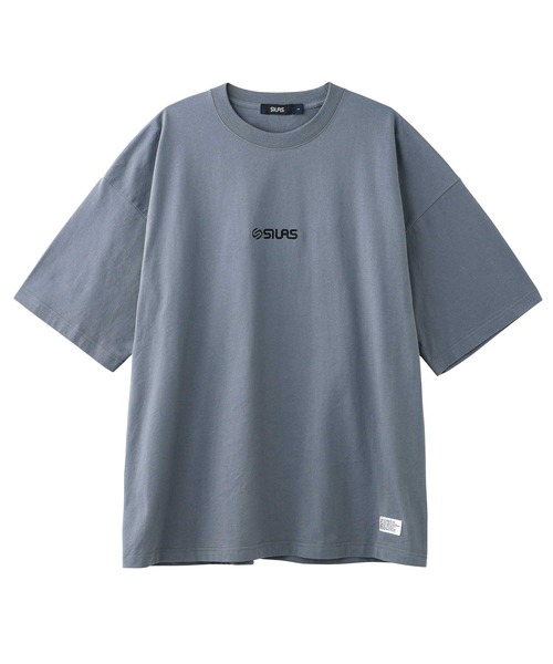 SILAS（サイラス）の「BASIC FRONT LOGO S/S TEE サイラスベーシックフロントロゴ半袖Tシャツ/刺繍　オーバーサイズ（Tシャツ/カットソー・メンズ・ネイビー/ホワイト/ブラック/チャコールグレー/ライトブルー/グリーン・X-LARGE/MEDIUM/LARGE）」の4枚目の写真