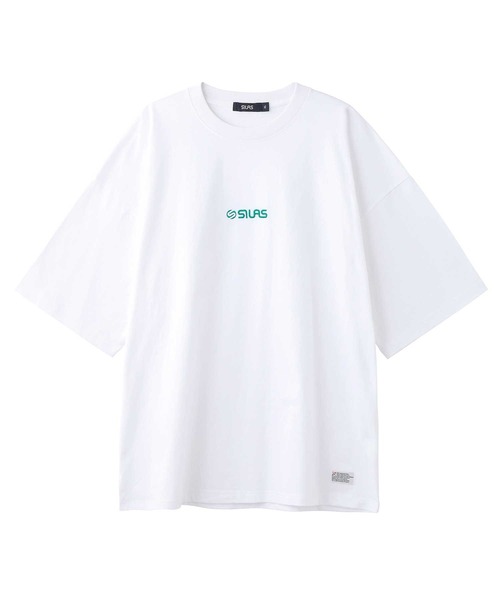 SILAS（サイラス）の「BASIC FRONT LOGO S/S TEE サイラスベーシックフロントロゴ半袖Tシャツ/刺繍　オーバーサイズ（Tシャツ/カットソー・メンズ・ネイビー/ホワイト/ブラック/チャコールグレー/ライトブルー/グリーン・X-LARGE/MEDIUM/LARGE）」の5枚目の写真