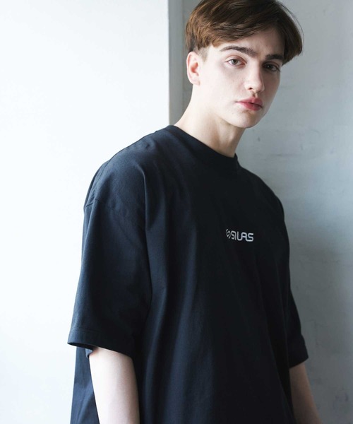 SILAS（サイラス）の「BASIC FRONT LOGO S/S TEE サイラスベーシックフロントロゴ半袖Tシャツ/刺繍　オーバーサイズ（Tシャツ/カットソー・メンズ・ネイビー/ホワイト/ブラック/チャコールグレー/ライトブルー/グリーン・X-LARGE/MEDIUM/LARGE）」の20枚目の写真