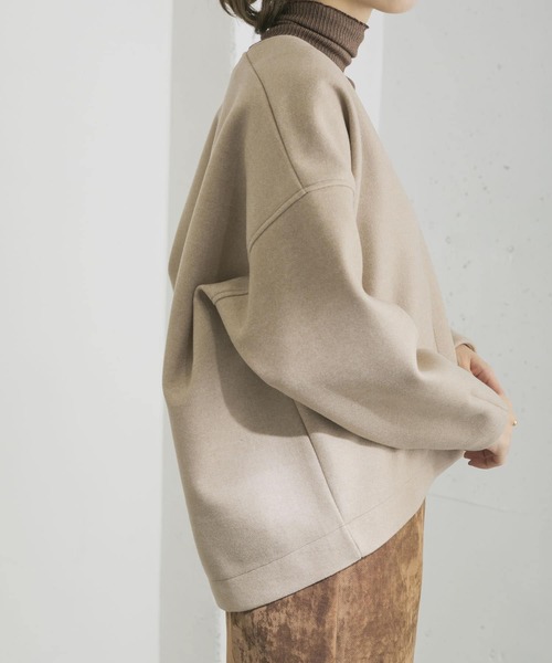 URBAN RESEARCH（アーバンリサーチ）の「メルトンフリースVネックTOPS（Tシャツ/カットソー・レディース・ベージュ/アイボリー・FREE）」の21枚目の写真
