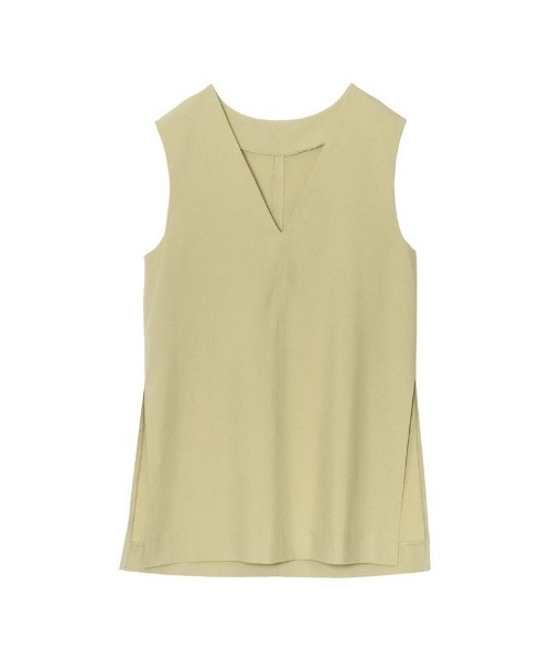 Re:EDIT（リエディ）の「[低身長サイズ有][洗濯機で洗える]リサイクルツイルVネックノースリーブチュニック（ベスト・レディース・イエロー/ブラック/ブラウン/グリーン/アイボリー/チャコールグレー・LARGE/MEDIUM/SHORT）」の9枚目の写真