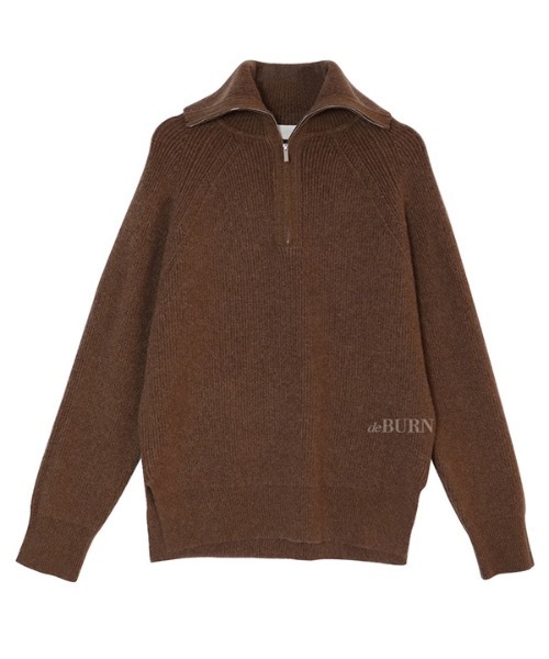 deBURN（デバーン）の「【deBURN 】ハーフジップアップニット / half zip up_KN（ニット/セーター・レディース・ブラック/ブラウン/カーキ/ライトベージュ・FREE）」の2枚目の写真