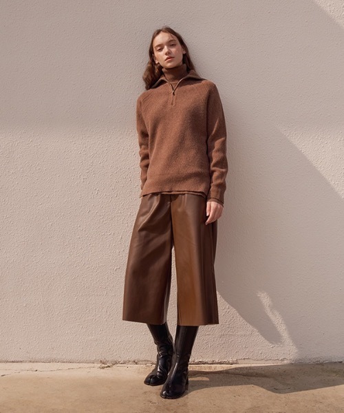 deBURN（デバーン）の「【deBURN 】ハーフジップアップニット / half zip up_KN（ニット/セーター・レディース・ブラック/ブラウン/カーキ/ライトベージュ・FREE）」の10枚目の写真