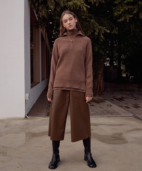 deBURN（デバーン）の「【deBURN 】ハーフジップアップニット / half zip up_KN（ニット/セーター・レディース・ブラック/ブラウン/カーキ/ライトベージュ・FREE）」の11枚目の写真