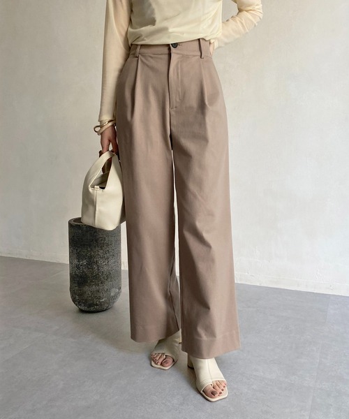 CAPRICIEUX LE'MAGE(カプリシューレマージュ)の「ハイウエストワイドパンツ(その他パンツ・レディース・ブラック/モカ/ライトベージュ・38/36)」の2枚目の写真