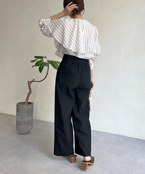 CAPRICIEUX LE'MAGE(カプリシューレマージュ)の「ハイウエストワイドパンツ(その他パンツ・レディース・ブラック/モカ/ライトベージュ・38/36)」の6枚目の写真