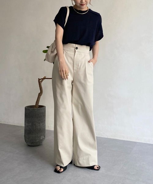 CAPRICIEUX LE'MAGE(カプリシューレマージュ)の「ハイウエストワイドパンツ(その他パンツ・レディース・ブラック/モカ/ライトベージュ・38/36)」の15枚目の写真