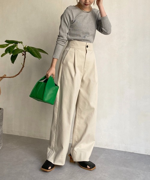 CAPRICIEUX LE'MAGE(カプリシューレマージュ)の「ハイウエストワイドパンツ(その他パンツ・レディース・ブラック/モカ/ライトベージュ・38/36)」の20枚目の写真