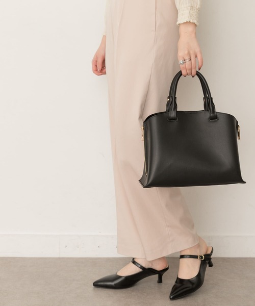 RODE SKO（ロデスコ）の「テープショルダープチ軽量トートバッグ（トートバッグ・レディース・グレー系その他/ブラック・ONE）」の10枚目の写真