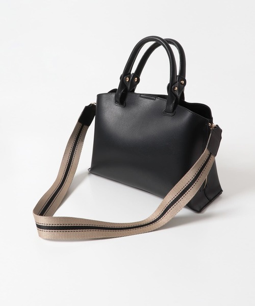 RODE SKO（ロデスコ）の「テープショルダープチ軽量トートバッグ（トートバッグ・レディース・グレー系その他/ブラック・ONE）」の21枚目の写真