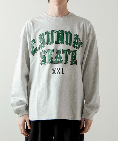 WEGO（ウィゴー）の「WEGO/ヘビーウエイト カレッジロゴBIGロンT（Tシャツ/カットソー・メンズ・ダークグリーン/パープル/サックスブルー/オートミール/杢グレー/グレー系その他・MEDIUM/LARGE）」の15枚目の写真