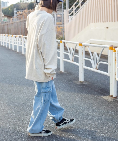 WEGO（ウィゴー）の「WEGO/ヘビーウエイト カレッジロゴBIGロンT（Tシャツ/カットソー・メンズ・ダークグリーン/パープル/サックスブルー/オートミール/杢グレー/グレー系その他・MEDIUM/LARGE）」の19枚目の写真