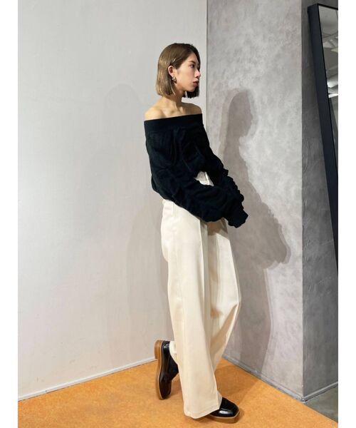 EMODA（エモダ）の「ワイドドレープニット（ニット/セーター・レディース・ブルー/アイボリー/ライム/ブラック・FREE）」の12枚目の写真