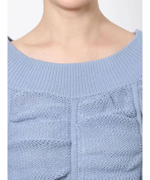 EMODA（エモダ）の「ワイドドレープニット（ニット/セーター・レディース・ブルー/アイボリー/ライム/ブラック・FREE）」の18枚目の写真