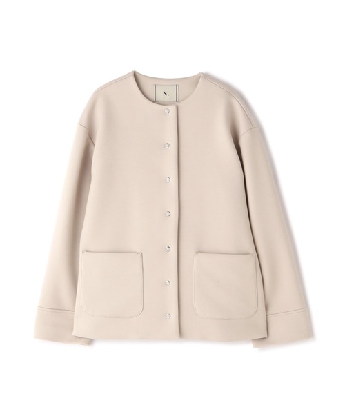 N.（N. Natural Beauty Basic）（エヌエヌナチュラルビューティーベーシック）の「◆ノーカラーダンボールブルゾン（ブルゾン・レディース・ネイビー/オフホワイト/ライトグリーン・MEDIUM）」の14枚目の写真