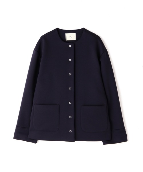 N.（N. Natural Beauty Basic）（エヌエヌナチュラルビューティーベーシック）の「◆ノーカラーダンボールブルゾン（ブルゾン・レディース・ネイビー/オフホワイト/ライトグリーン・MEDIUM）」の16枚目の写真