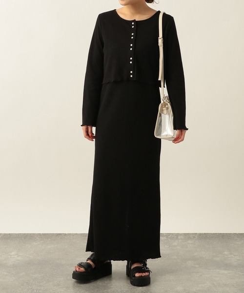Heather（ヘザー）の「ワッフルカーデレイヤードロング
