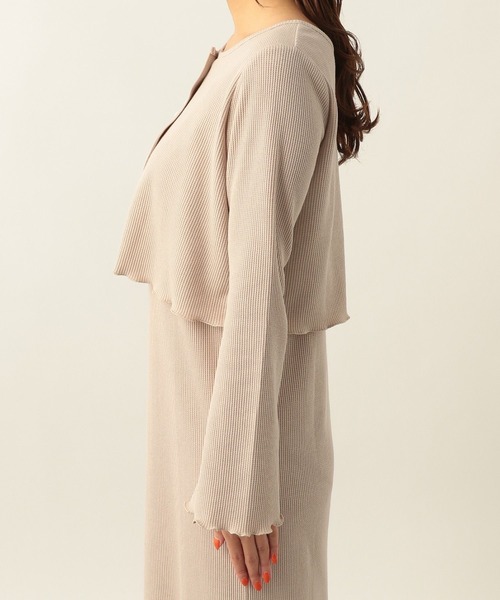 Heather(ヘザー)の「ワッフルカーデレイヤードロングワンピース 272302(ワンピース・レディース・ブラック/ベージュ/グリーン・FREE)」の11枚目の写真