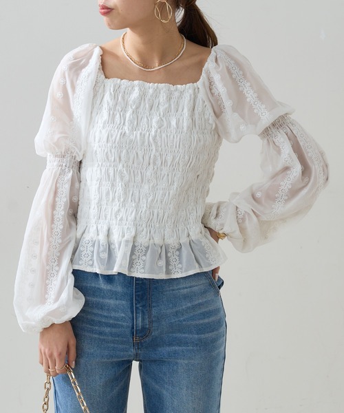 新品❤️JUN&ROPE フラミンゴ刺繍 ノースリーブシャツ JUN&ROPE ジュン アンド ロペ ; ノースリーブ ポロシャツ