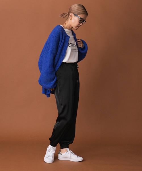 bohmal（ボマール）の「マットサテンジョガーパンツ（その他パンツ・レディース・ブラック/ピンク・FREE）」の12枚目の写真