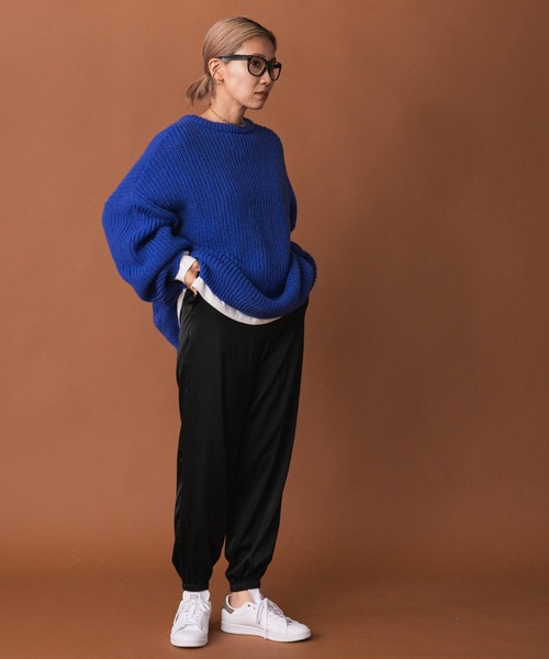 bohmal（ボマール）の「マットサテンジョガーパンツ（その他パンツ・レディース・ブラック/ピンク・FREE）」の5枚目の写真