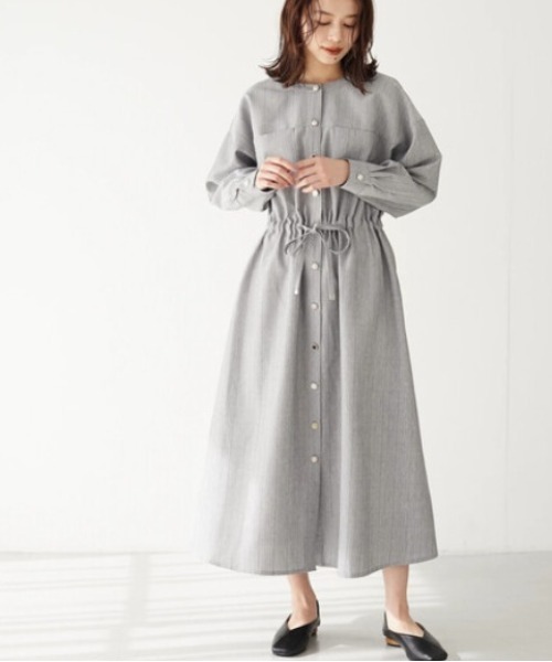 ELENCARE DUE（エレンカーレデュエ）の「・ELENCARE DUE イロイロボタンワンピース（ワンピース・レディース・ベージュ/グレー/イエロー/オレンジ・FREE）」の2枚目の写真