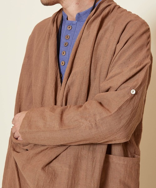 チャイハネ（チャイハネ）の「【チャイハネ】ドレープMEN'S変形ロングカーディガン（カーディガン/ボレロ・メンズ・ブラック/ブラウン/グリーン系その他/ホワイト/ベージュ/ネイビー/キャメル/グレー/ホワイト系その他・FREE）」の17枚目の写真