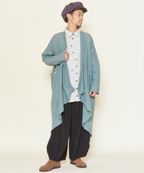 チャイハネ】ドレープMEN'S変形ロングカーディガン（カーディガン