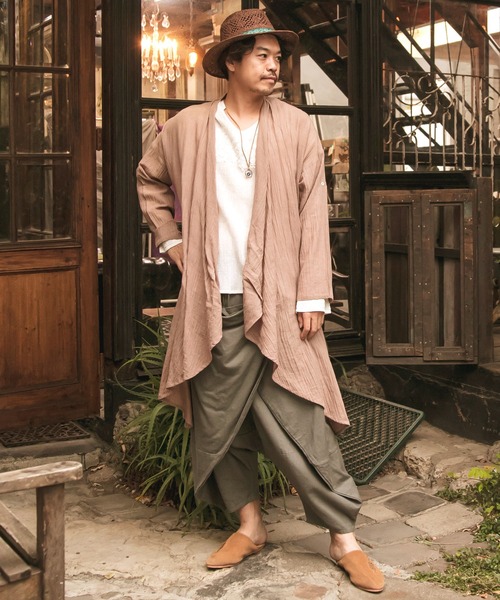 チャイハネ】ドレープMEN'S変形ロングカーディガン