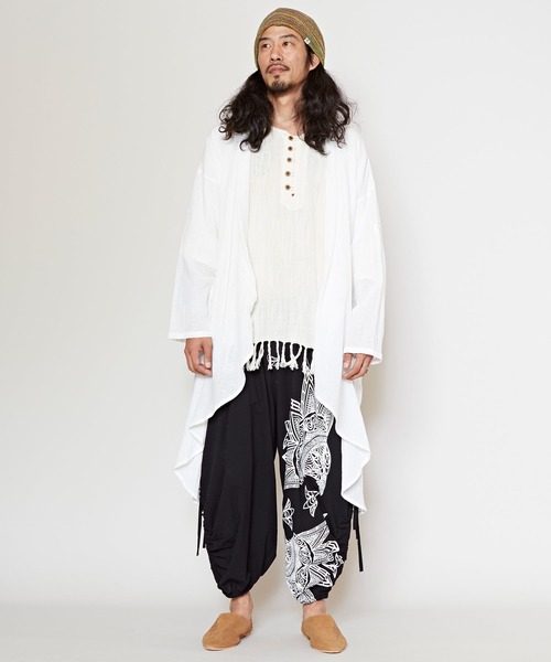 チャイハネ（チャイハネ）の「【チャイハネ】ドレープMEN'S変形ロングカーディガン（カーディガン/ボレロ・メンズ・ブラック/ブラウン/グリーン系その他/ホワイト/ベージュ/ネイビー/キャメル/グレー/ホワイト系その他・FREE）」の20枚目の写真