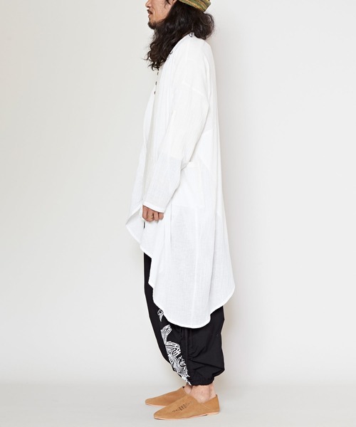 チャイハネ】ドレープMEN'S変形ロングカーディガン（カーディガン