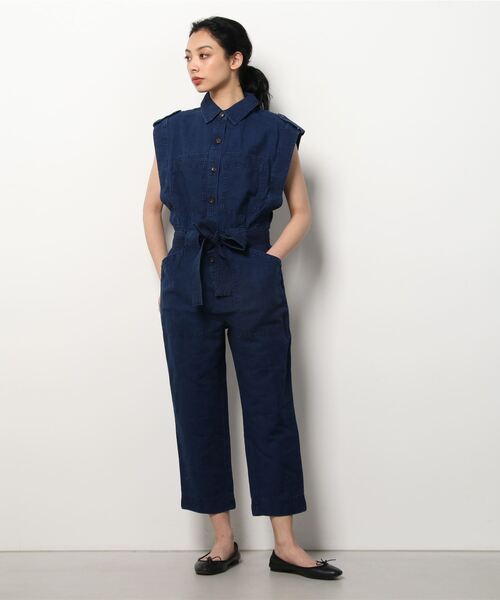 Banana Republic(バナナリパブリック)の「リネン コットン ユーティリティ クロップドジャンプスーツ(つなぎ/オールインワン・レディース・インディゴブルー・S/M/L/XS)」の7枚目の写真