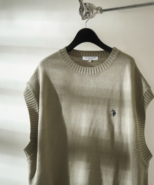 U.S. POLO ASSN.(ユーエスポロアッスン)の「【U.S. POLO ASSN./ユーエスポロアッスン】別注ワンポイント刺繍ベスト/ユニセックス/ニットベスト(ベスト・メンズ・ネイビー/サックスブルー/ブラック/グリーン/ブルー・SMALL/LARGE/MEDIUM)」の15枚目の写真