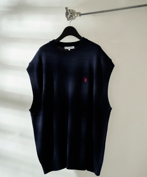 U.S. POLO ASSN.(ユーエスポロアッスン)の「【U.S. POLO ASSN./ユーエスポロアッスン】別注ワンポイント刺繍ベスト/ユニセックス/ニットベスト(ベスト・メンズ・ネイビー/サックスブルー/ブラック/グリーン/ブルー・SMALL/LARGE/MEDIUM)」の11枚目の写真