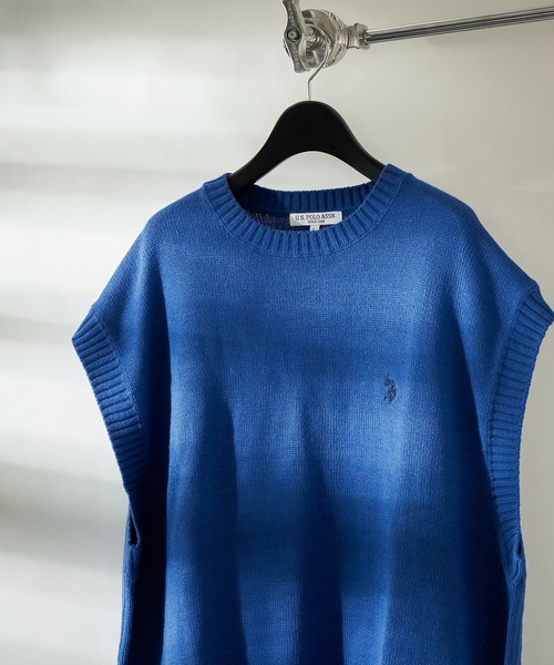 U.S. POLO ASSN.(ユーエスポロアッスン)の「【U.S. POLO ASSN./ユーエスポロアッスン】別注ワンポイント刺繍ベスト/ユニセックス/ニットベスト(ベスト・メンズ・ネイビー/サックスブルー/ブラック/グリーン/ブルー・SMALL/LARGE/MEDIUM)」の13枚目の写真