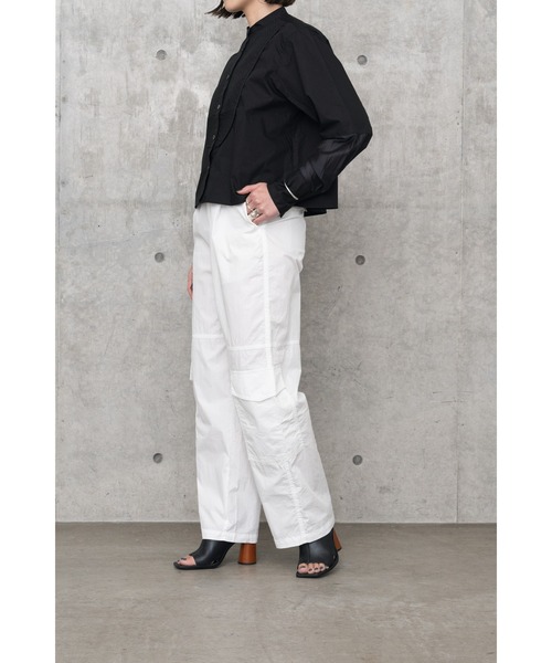 LA PEAU DE GEM（ラポドゥジェム）の「【LA PEAU DE GEM】ナイロンカーゴパンツ（カーゴパンツ・レディース・ホワイト/ブラック・S/M）」の4枚目の写真