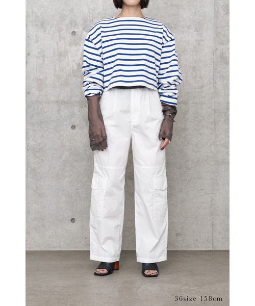 LA PEAU DE GEM（ラポドゥジェム）の「【LA PEAU DE GEM】ナイロンカーゴパンツ（カーゴパンツ・レディース・ホワイト/ブラック・S/M）」の9枚目の写真