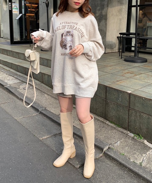 オリーブ デ オリーブ ★おめかしネコスウェット ・オフホワイト ネコスウェット（Tシャツ/カットソー）｜OLIVE des OLIVE