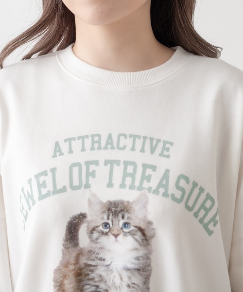 OLIVE des OLIVE(オリーブデオリーブ)の「【ZOZO限定】ルーズなCat裏毛スウェット(スウェット・レディース・ライトグレー/オフホワイト・FREE)」の21枚目の写真