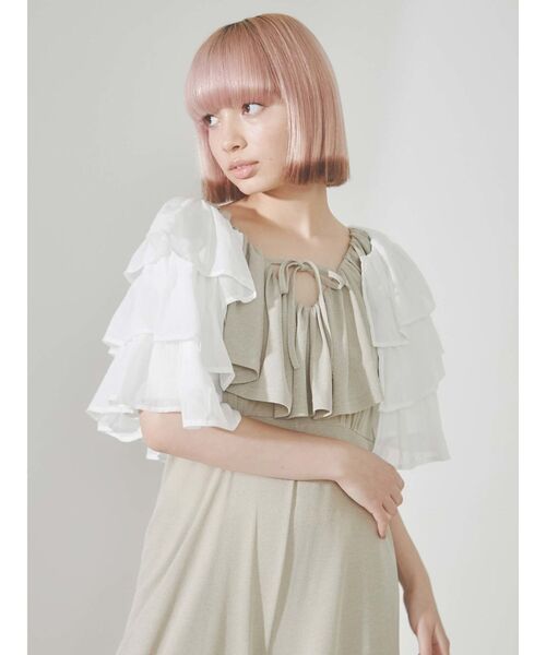 merry jenny（メリージェニー）の「リラクシーフリルオールインワン（つなぎ/オールインワン・レディース・アイボリー/ブラック/ベージュ・FREE）」の11枚目の写真