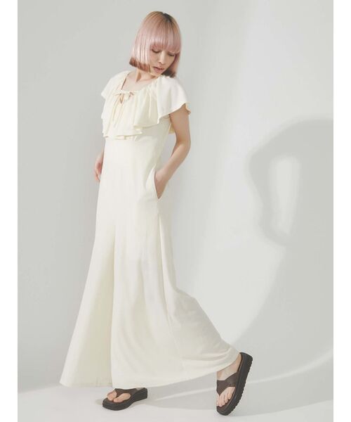 merry jenny（メリージェニー）の「リラクシーフリルオールインワン（つなぎ/オールインワン・レディース・アイボリー/ブラック/ベージュ・FREE）」の15枚目の写真